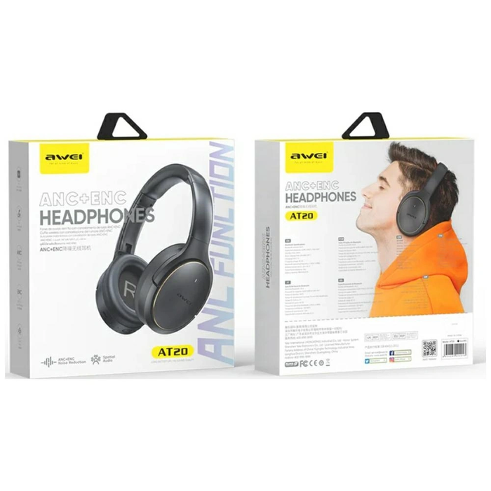 AWEI AT20 Wireless Over-Ear Headphones Bluetooth 6.0 Black