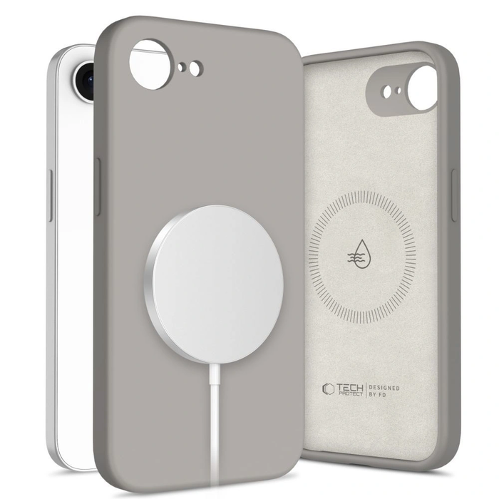 Tech-Protect Silicone MagSafe Apple iPhone 17e / 16e Stone Grey