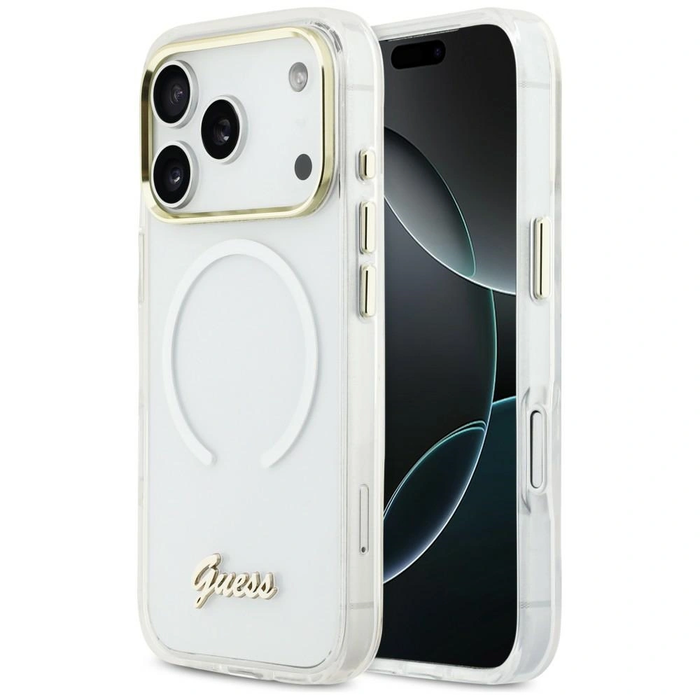 Guess IML Gradient Script Metal MagSafe Apple iPhone 17 Pro white