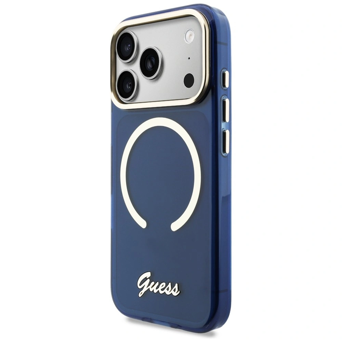Guess IML Script Metal MagSafe Apple iPhone 17 Pro blue