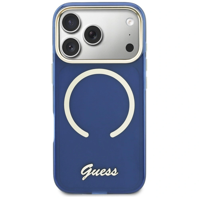 Guess IML Script Metal MagSafe Apple iPhone 17 Pro blue