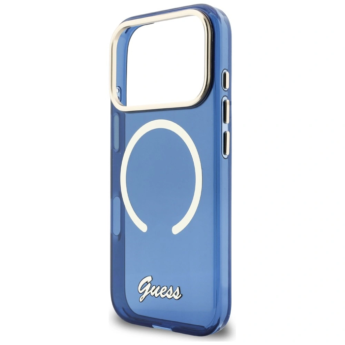 Guess IML Script Metal MagSafe Apple iPhone 17 Pro blue