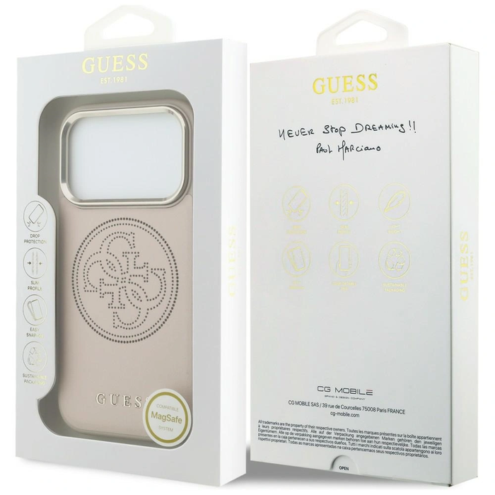Guess Perforated 4G MagSafe Apple iPhone 17 Pro pink