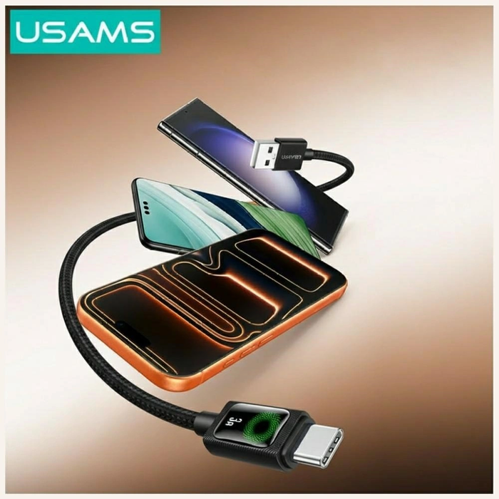 USAMS U92 18W USB-C / USB-A Cable 1.2m Black