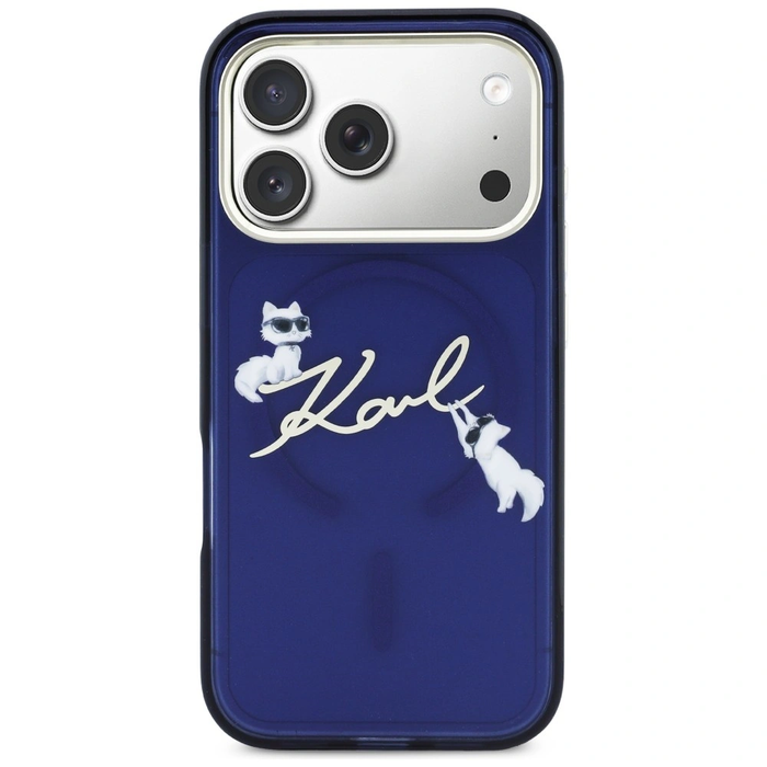 Karl Lagerfeld IML Choupettes Karl Script Logo MagSafe Apple iPhone 17 Pro blue