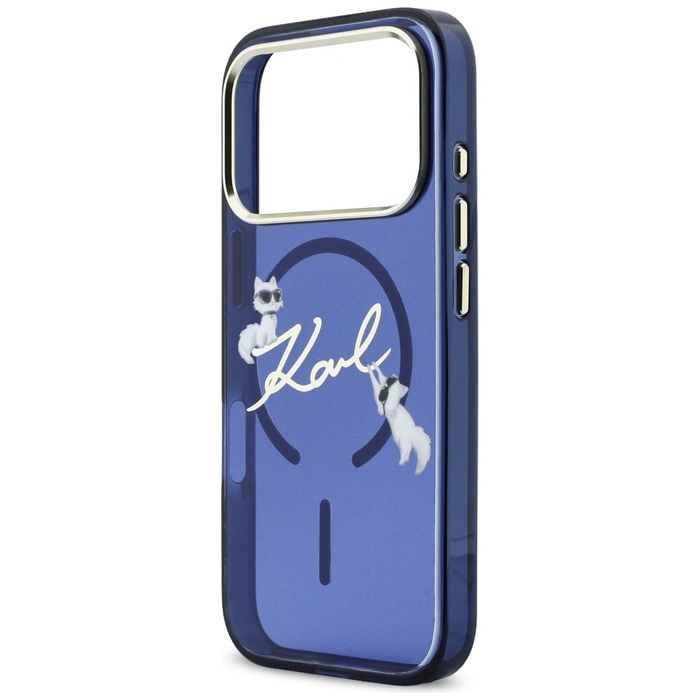 Karl Lagerfeld IML Choupettes Karl Script Logo MagSafe Apple iPhone 17 Pro blue
