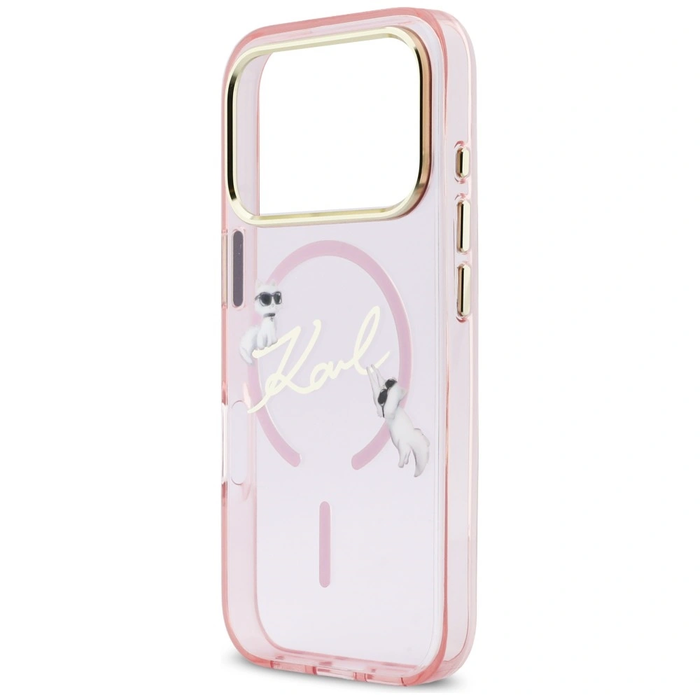 Karl Lagerfeld IML Choupettes Karl Script Logo MagSafe Apple iPhone 17 Pro pink