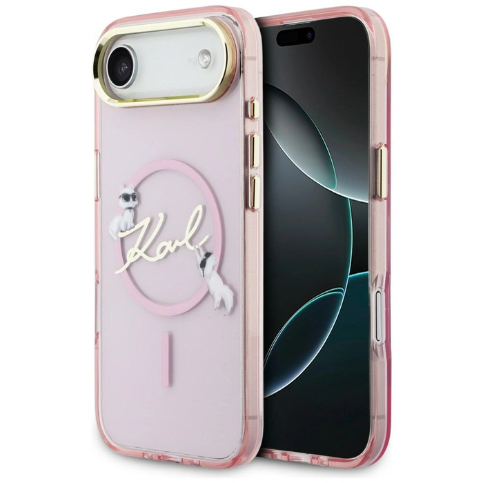 Karl Lagerfeld IML Choupettes Karl Script Logo MagSafe Apple iPhone Air pink