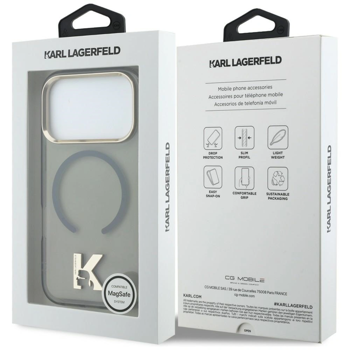 Karl Lagerfeld IML K Head Logo MagSafe Apple iPhone 17 Pro black