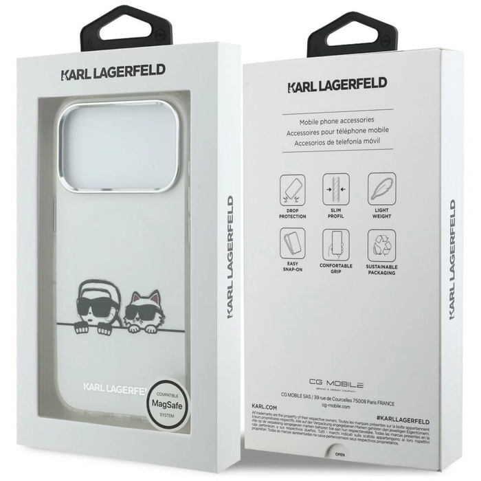 Karl Lagerfeld IML Karl & Choupette Peekaboo Logo MagSafe Apple iPhone 17 Pro white