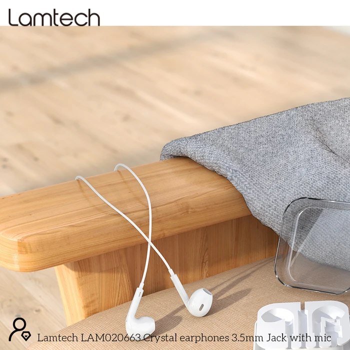 Handsfree Ακουστικά Lamtech Stereo 3,5mm JACK WHITE