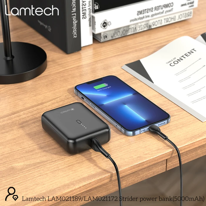 Power Bank Lamtech 5000MAH Black