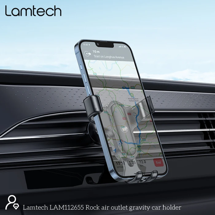 Βάση Κινητού Αυτοκινήτου Lamtech ROCK AIR OUTLET IN-CAR Black