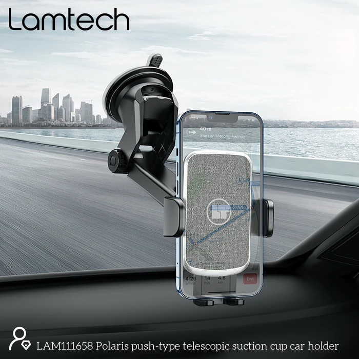 Βάση Κινητού Αυτοκινήτου Lamtech TELESCOPIC SUCTION CUP Black