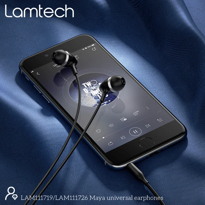 Handsfree Ακουστικά Lamtech FASHIONABLE 3,5mm EARPHONES Black