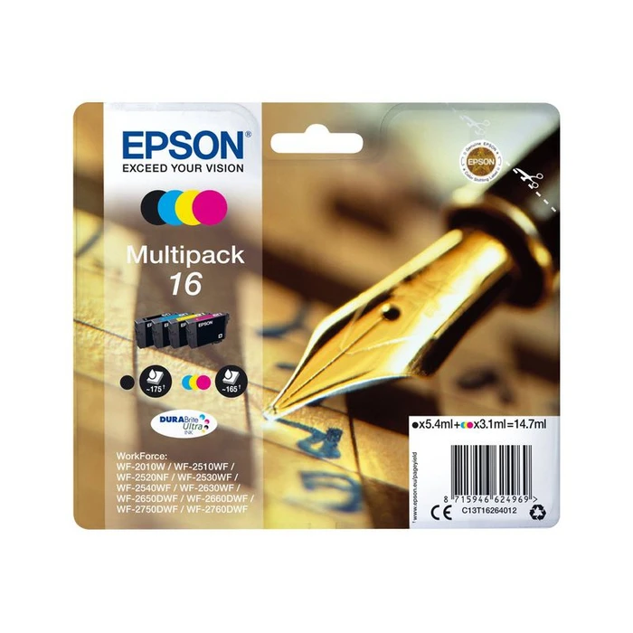 Μελάνι Epson 16 Multipack - 4 -Pack - Black, Yellow, Cyan, Magenta - Origina