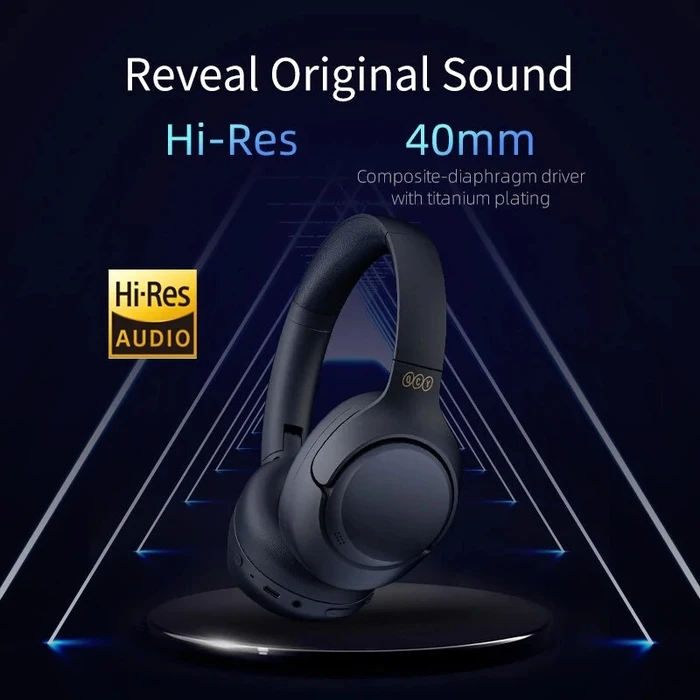 Headphones Qcy H3 Blue Hybrid Feed Noise Canceling With 4 Mode Anc Button 60h Battery