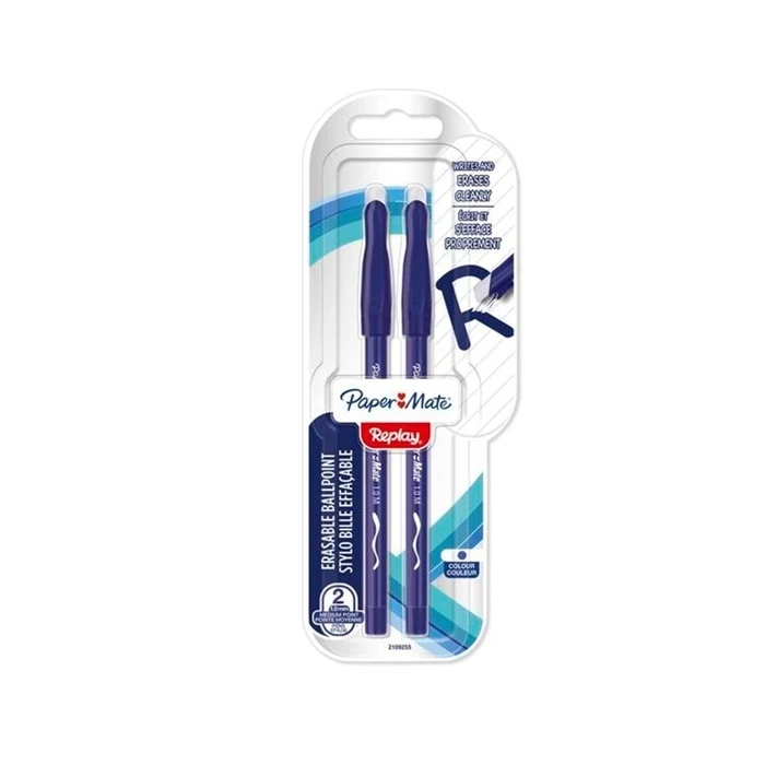 Στυλό Papermate erasable REPLAY 2er blue M 1.0mm Blister