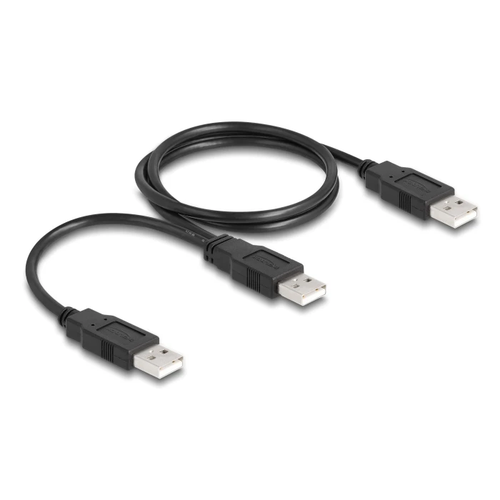 Καλώδιο Usb Delock Σε 2x Usb 80000 480mbps 70cm Μαύρο