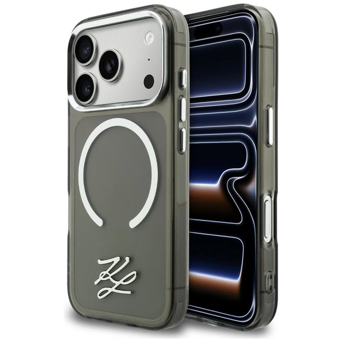 Karl Lagerfeld IML KL Script Logo MagSafe Apple iPhone 17 Pro Max black