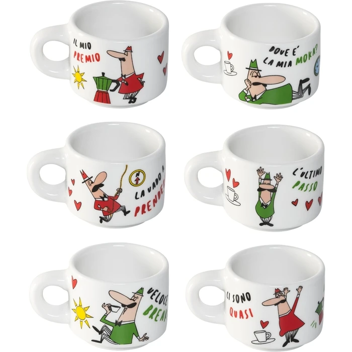 Σετ 6 Φλιτζάνια Espresso Bialetti με Μεταλλική Βάση (Stand)