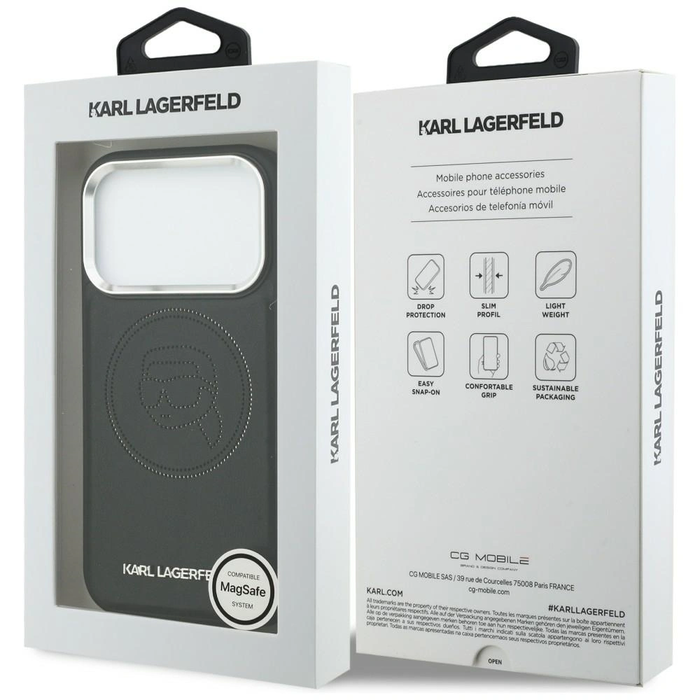 Karl Lagerfeld K Head Point Logo MagSafe Apple iPhone 17 Pro black