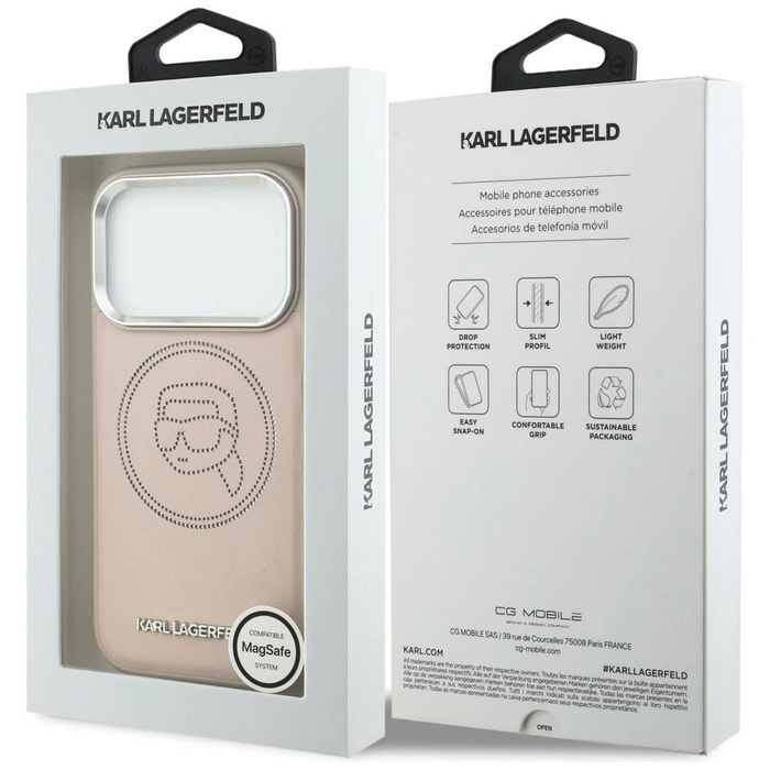 Karl Lagerfeld K Head Point Logo MagSafe Apple iPhone 17 Pro Max pink