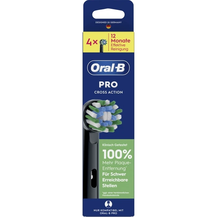 Oral-B Pro CrossAction Ανταλλακτικές Κεφαλές Οδοντόβουρτσας Μαύρο 4 τεμάχια