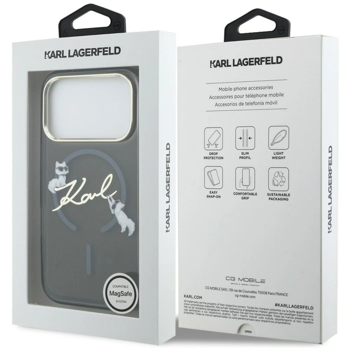 Karl Lagerfeld IML Choupettes Karl Script Logo MagSafe Apple iPhone 17 Pro Max black