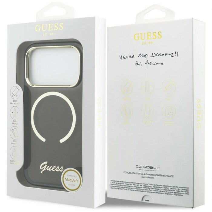 Guess IML Script Metal MagSafe Apple iPhone 17 Pro Max black