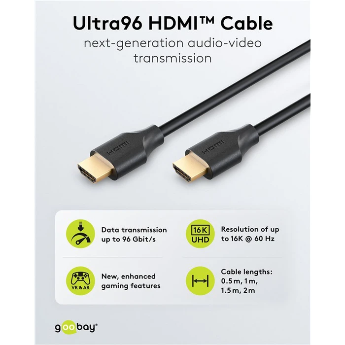 Goobay Cable HDMI male - HDMI male 1m Μαύρο 80091