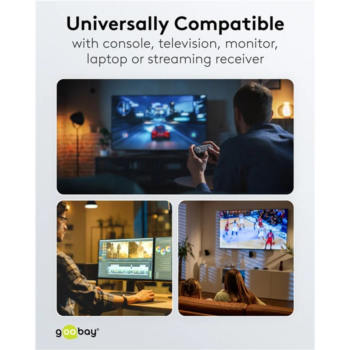 Goobay Cable HDMI male - HDMI male 2m Μαύρο 80094