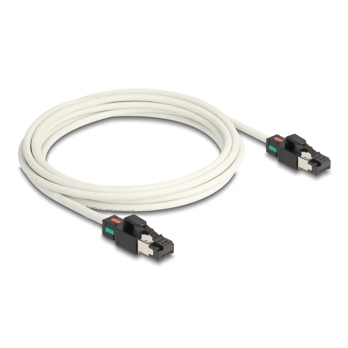 Καλώδιο Δικτύου Delock 80171 Cat6a S/Ftp Περιστρεφόμενα Clips 3m Λευκό