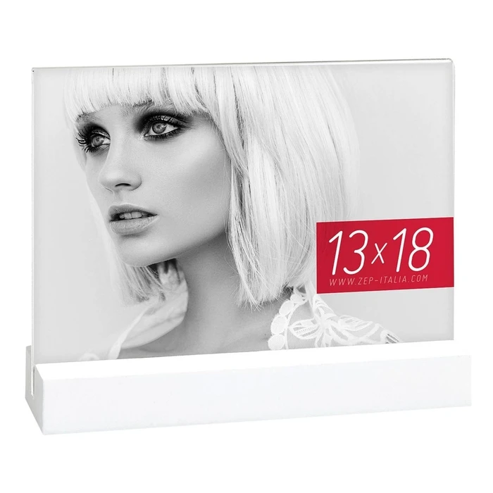 Κορνίζες πορτρέτου & μίνι ZEP Dresda White 13x18 Acrylic w. wooden Base AQ657W