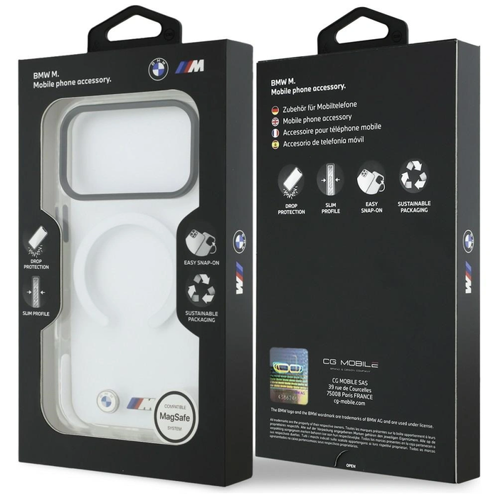 BMW M IML Shockproof Metal Logos MagSafe Apple iPhone 17 Pro transparent