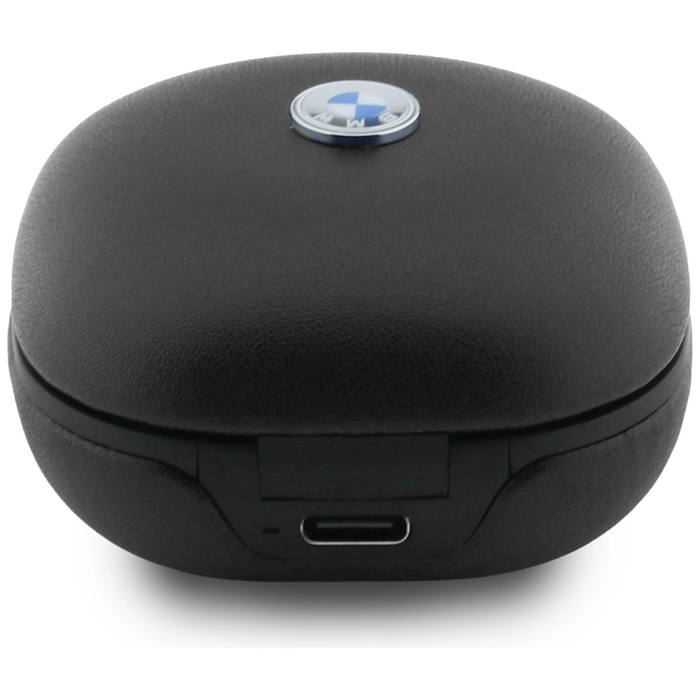 BMW Wireless in-ear Bluetooth TWS headphones Leather Metal Logo ENC black