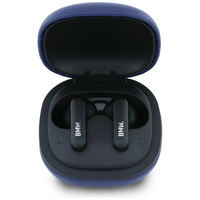 BMW Wireless in-ear Bluetooth TWS headphones Leather Metal Logo ENC navy blue