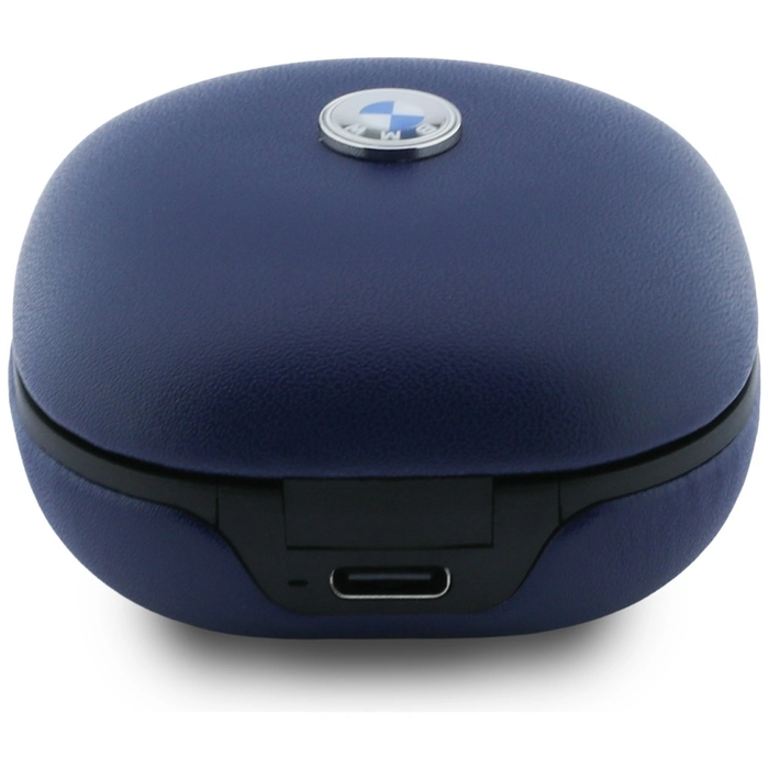BMW Wireless in-ear Bluetooth TWS headphones Leather Metal Logo ENC navy blue