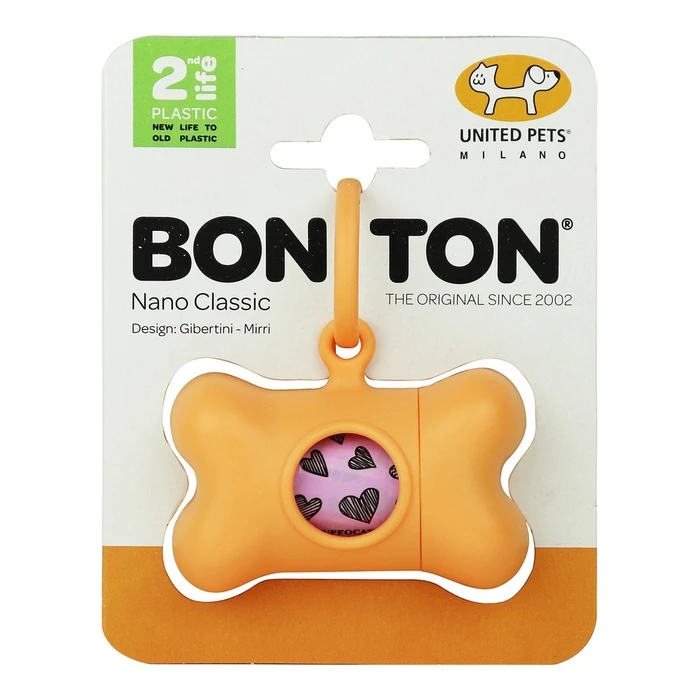 Διανομέας Tσαντών Kατοικίδιων Zώων United Pets Bon Ton Nano Classic Σκύλος Πορτοκαλί Ανακυκλωμένο πλαστικό (6 x 3 x 4 cm)