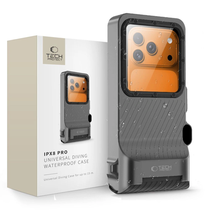 Tech-Protect IPX8 Pro Universal Diving Waterproof Case Black