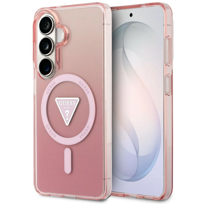 Guess IML Gradient Triangle MagSafe Samsung Galaxy S26 pink