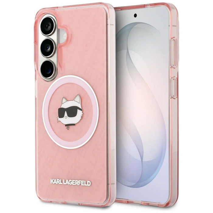 Karl Lagerfeld IML Repeated Choupette MagSafe Samsung Galaxy S26 Plus pink