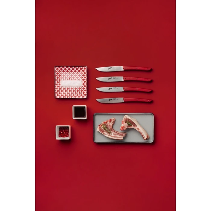 Berkel Steak Knife Set 4 pcs - Red (11 cm blade)