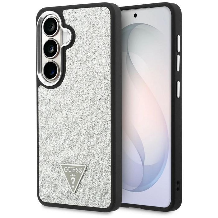 Guess Fixed Glitter Triangle MagSafe Samsung Galaxy S26 silver