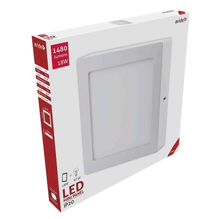 Φωτιστικό Οροφής Avide LED Επιτοίχιο Τετράγωνο Αλουμίνιο 18W Θερμό 3000K