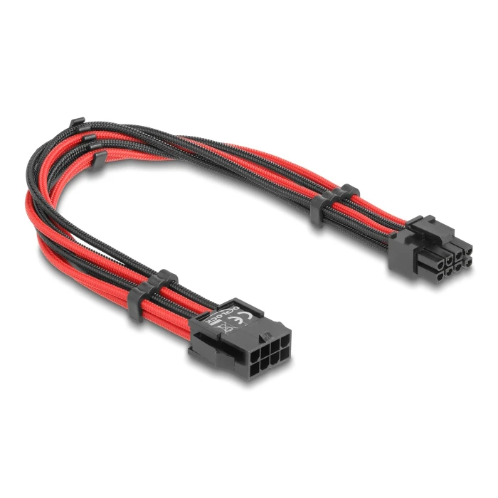 Καλώδιο Delock 8 Pin Σε 6+2 Pin PCIe 80975 Με Υφασμάτινη Επένδυση, 30Cm