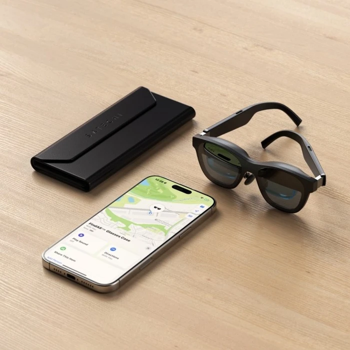 Satechi FindAll Glasses Case (Vegan Leather) with Apple Find My Tracker - Black