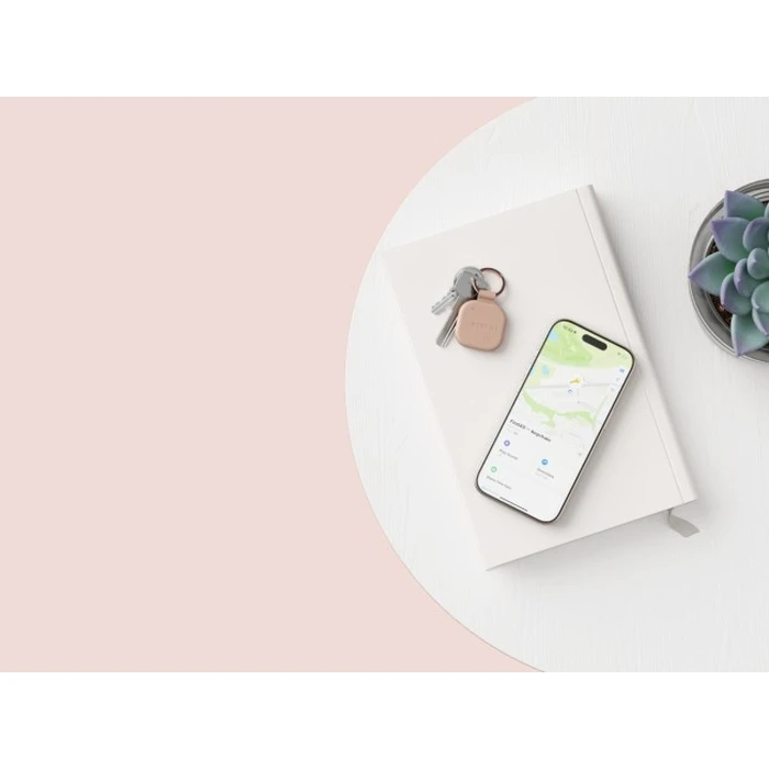 Satechi FindAll Keychain (Desert Rose) - Vegan Leather Keychain Tracker (Apple Find My compatible)
