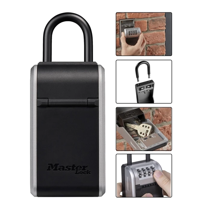 Master Lock 5480EURD Select Access Combination Key Safe with Shackle (Metal) 7.6 x 4.3 x 19.6 cm