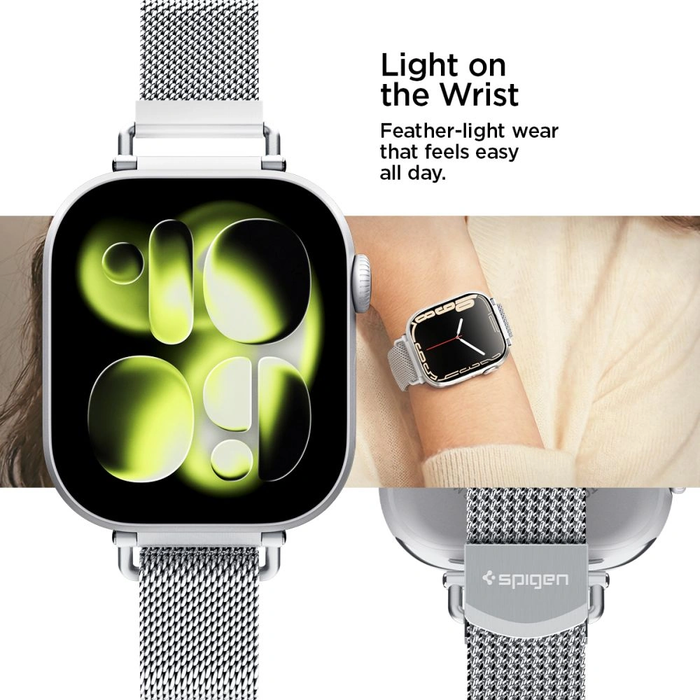 Spigen WBM4 Band Apple Watch 8 / 9 / 10 / 11 / SE 40/41/42mm Silver
